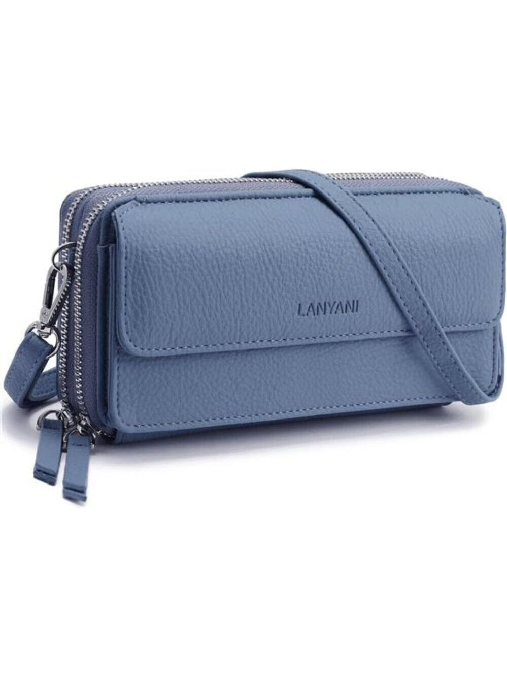 Vegan Leather Crossbody Wallet Purse RFID Small Wristlet Phone Pocket Bag Women